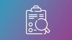 clipboard icon with magnifying glass icon
