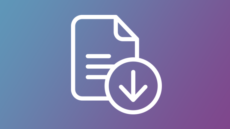 document icon with down arrow icon